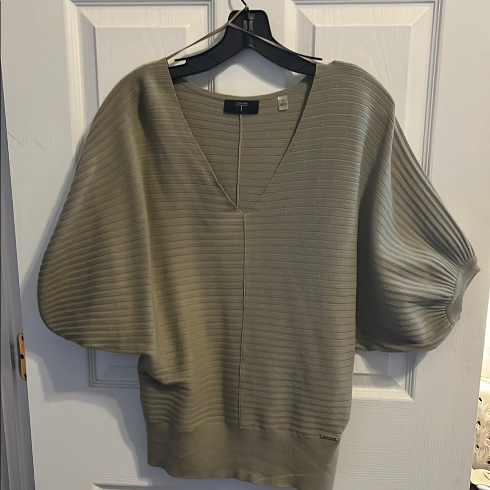 Tahari Olive V-Neck Sweater